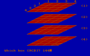 3-D Tic-Tac-Toe Gameplay (DOS)
