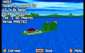 3D Lemmings Gameplay (DOS)