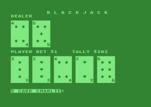 Blackjack Gameplay (Atari 8-bit)