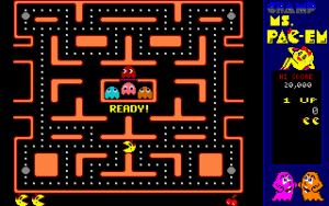 CHAMP Ms. Pac-em Gameplay (DOS)