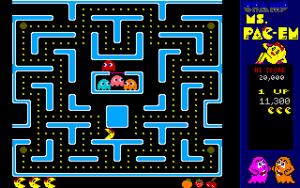 CHAMP Ms. Pac-em Gameplay (DOS)