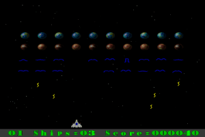 Cheesy Invaders Gameplay (DOS)