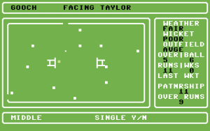 Cricket Master Gameplay (COMMODORE 64)