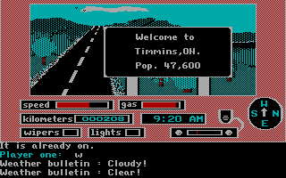 Crosscountry Canada Gameplay (DOS)