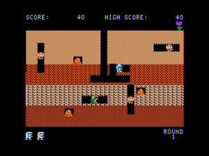Dig Dug Gameplay (Apple II)