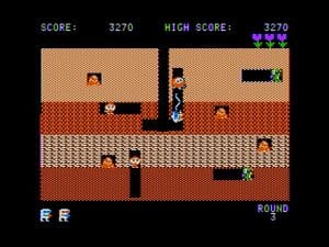Dig Dug Gameplay (Apple II)