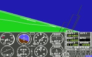 Flight Simulator II Gameplay (Commodore 64)