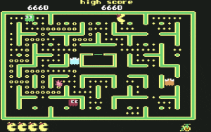 Jr. Pac-Man Gameplay (Commodore 64)