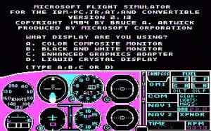 Microsoft Flight Simulator 2.0 Gameplay (IBM PC)