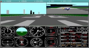 Microsoft Flight Simulator 3.0 Gameplay (DOS)
