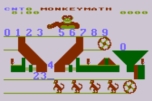 Monkeymath Gameplay (Atari 8-bit)