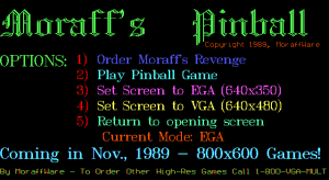 Moraff's Pinball Gameplay (DOS)