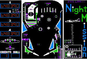 Night Mission Pinball Gameplay (Apple II)