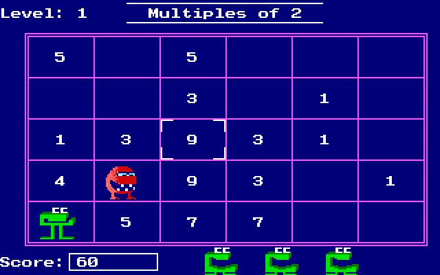 Number Munchers Gameplay (DOS)