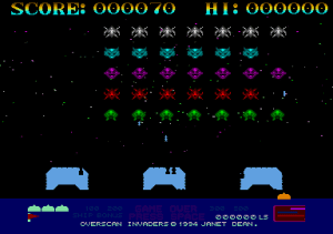 Overscan Invaders Gameplay (Atari ST)
