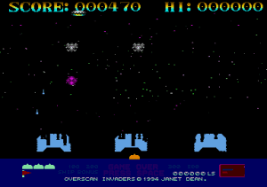 Overscan Invaders Gameplay (Atari ST)