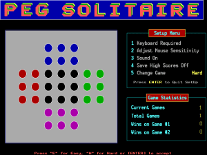 Peg Solitaire Gameplay (DOS)