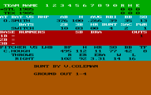 Pure-Stat Baseball Gameplay (DOS)