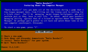 Radio Baseball Gameplay (DOS)