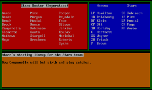 Radio Baseball Gameplay (DOS)