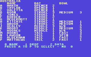 Robin Smith's International Cricket Gameplay (Commodore 64)