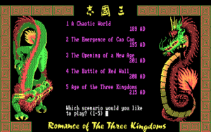 Romance of the Three Kingdoms Gameplay (DOS)