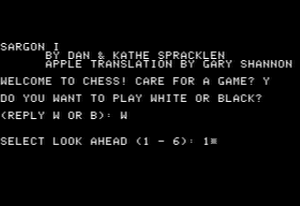Sargon Gameplay (Apple II)