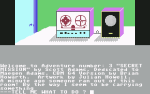 Scott Adams' Graphic Adventure #3: Secret Mission Gameplay (Commodore 64)