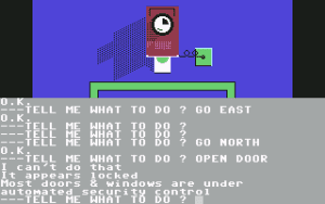 Scott Adams' Graphic Adventure #3: Secret Mission Gameplay (Commodore 64)