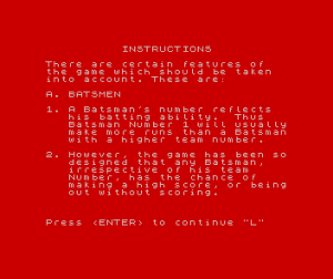 Test Match + One Day Cricket Gameplay (ZX Spectrum)