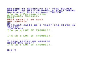 The Golden Voyage Gameplay (Commodore 64)