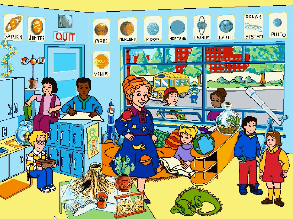 The Magic School Bus Explores the Solar System Gameplay Windows 3.x