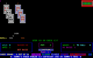 Tommy's Poker Parlor Gameplay (DOS)