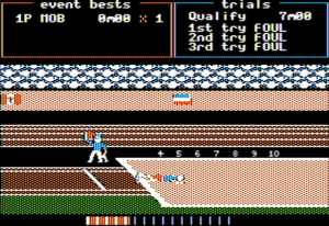 Track & Field Gameplay (Apple II)