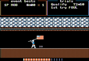 Track & Field Gameplay (Apple II)