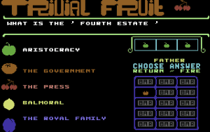Trivial Fruit Gameplay (Commodore 64)