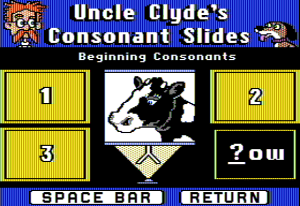 Uncle Clyde's Consonant Slides Gameplay (Apple II)