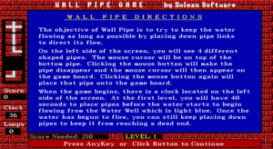 Wall Pipe Gameplay (DOS)
