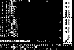 Yahtzee Gameplay (Apple II)