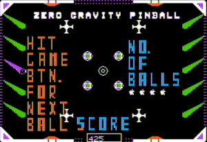 Zero Gravity Pinball Gameplay (Apple II)